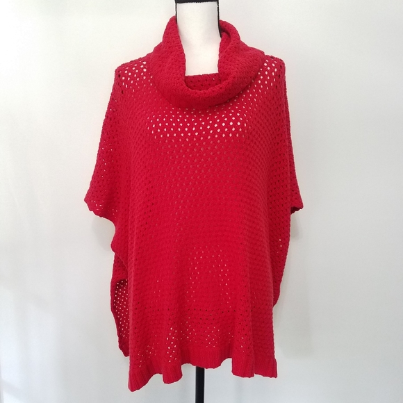 red open Knit cowl neck top sweater Crown & Ivy - Picture 2 of 15